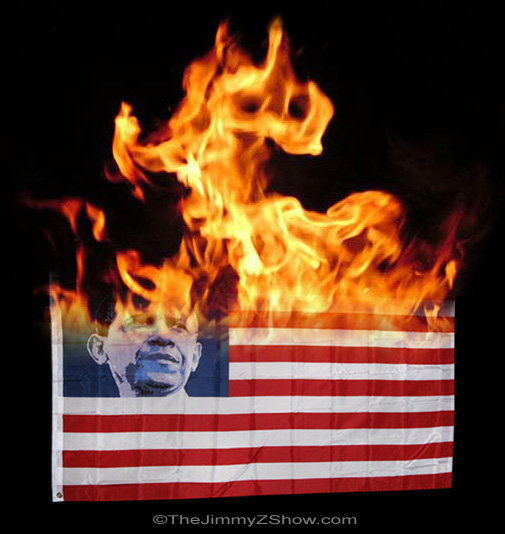 obama burning flag